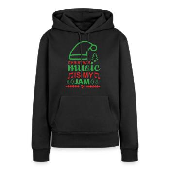 Weihnachtsmusik ist meine Marmelade - Frauen Premium Bio Hoodie - Schwarz - Vorne - Julia (174cm)