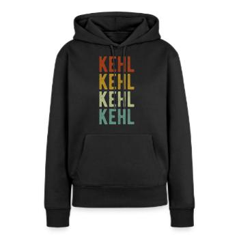 Kehl Stadt Retro Vintage - Frauen Premium Bio Hoodie - Schwarz - Vorne - Julia (174cm)