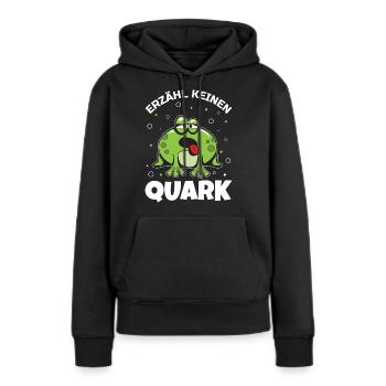 Frosch Kröte, Frösche, Kaulquappe, Amphibien - Frauen Premium Bio Hoodie - Schwarz - Vorne - Julia (174cm)