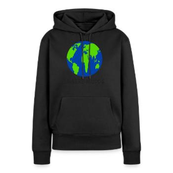Klimaschutz Unsere Mudda Klimawandel - Frauen Premium Bio Hoodie - Schwarz - Vorne - Julia (174cm)