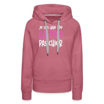 Femme Humour La Fée Pachier Cadeau - Sweat à capuche Premium bio Femme - mauve - Devant - Isabella (175cm)