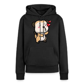 Erdmännchen Tierliebhaber Erdmännchenliebhaber - Frauen Premium Bio Hoodie - Schwarz - Vorne - Julia (174cm)