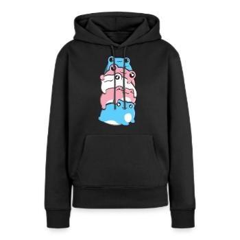Transgender Stolz Froschhaufen Transgender Flagge - Frauen Premium Bio Hoodie - Schwarz - Vorne - Julia (174cm)