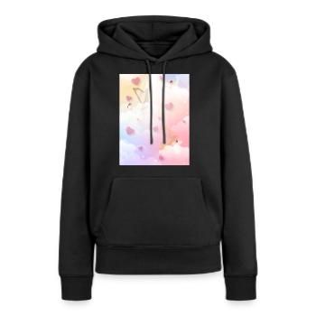 Angelcore Esthétique Heaven Angel Harpes - Sweat à capuche Premium bio Femme - noir - Devant - Julia (174cm)