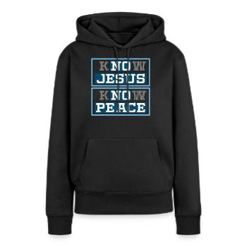 Know Jesus Know Peace Lord God Christian Pastor - Women’s Premium Organic Hoodie - black - Front - Julia (174cm)