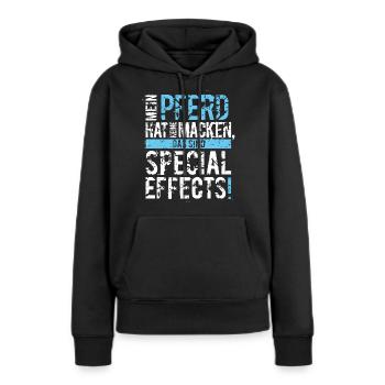 Mein Pferd hat keine Macken - Frauen Premium Bio Hoodie - Schwarz - Vorne - Julia (174cm)