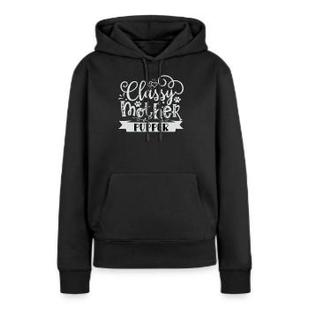 Stilvolle Welpen Mutter - Frauen Premium Bio Hoodie - Schwarz - Vorne - Julia (174cm)