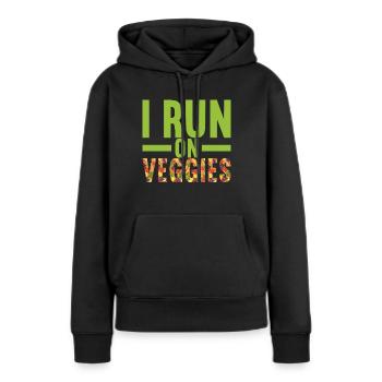 Vegan Vegetarier - Frauen Premium Bio Hoodie - Schwarz - Vorne - Julia (174cm)