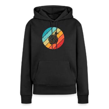 Onion Lover Retro Vegetables Vegan Gift idea - Frauen Premium Bio Hoodie - Schwarz - Vorne - Julia (174cm)
