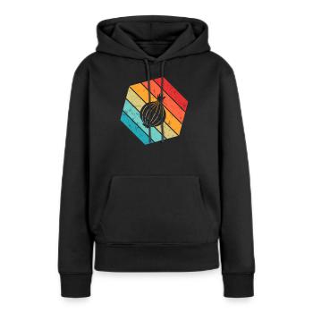 Onion Lover Retro Vegetables Vegan Gift idea - Frauen Premium Bio Hoodie - Schwarz - Vorne - Julia (174cm)