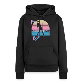 Instructeur d’aérobic Retro - Sweat à capuche Premium bio Femme - noir - Devant - Julia (174cm)