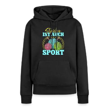 Häkeln - Frauen Premium Bio Hoodie - Schwarz - Vorne - Julia (174cm)