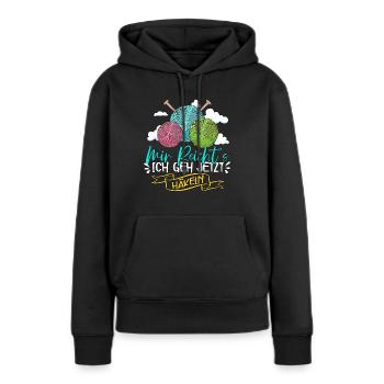 Häkeln - Frauen Premium Bio Hoodie - Schwarz - Vorne - Julia (174cm)