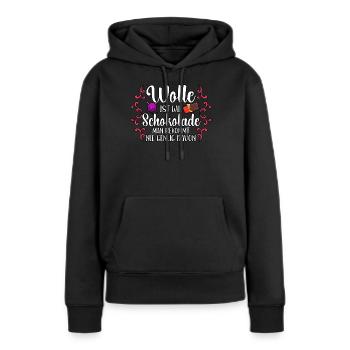 Häkeln - Frauen Premium Bio Hoodie - Schwarz - Vorne - Julia (174cm)