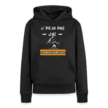 je peux pas j'ai combiné nordique cadeau ski - Sweat à capuche Premium bio Femme - noir - Devant - Julia (174cm)