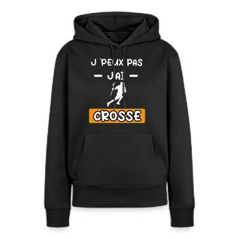 je peux pas j'ai crosse cadeau crosse - Sweat à capuche Premium bio Femme - noir - Devant - Julia (174cm)