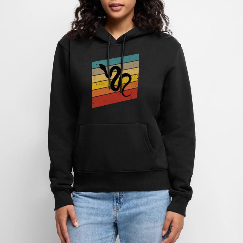 Snake Retro Reptile Python Idée cadeau Sweat à capuche Premium bio Femme