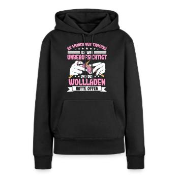 Häkeln - Frauen Premium Bio Hoodie - Schwarz - Vorne - Julia (174cm)