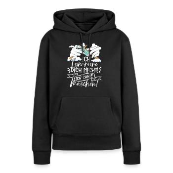 Häkeln - Frauen Premium Bio Hoodie - Schwarz - Vorne - Julia (174cm)