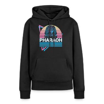 Pharaon Roi Tut Pharaon égyptien - Sweat à capuche Premium bio Femme - noir - Devant - Julia (174cm)