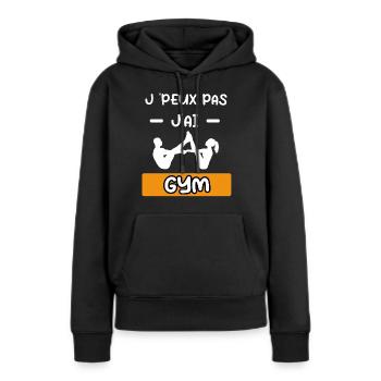 je peux pas j'ai gym cadeau gym - Sweat à capuche Premium bio Femme - noir - Devant - Julia (174cm)