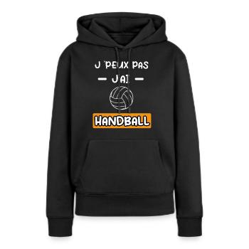 je peux pas j'ai handball cadeau handball - Sweat à capuche Premium bio Femme - noir - Devant - Julia (174cm)