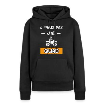 je peux pas j'ai quad cadeau quad - Sweat à capuche Premium bio Femme - noir - Devant - Julia (174cm)