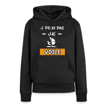 je peux pas j'ai voile cadeau voile - Sweat à capuche Premium bio Femme - noir - Devant - Julia (174cm)