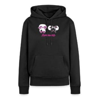 Brustkrebs Bewusstsein - Frauen Premium Bio Hoodie - Schwarz - Vorne - Julia (174cm)