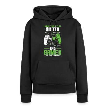 Two Titles Sister Gamer Video Game Lover Gaming - Women’s Premium Organic Hoodie - black - Front - Julia (174cm)