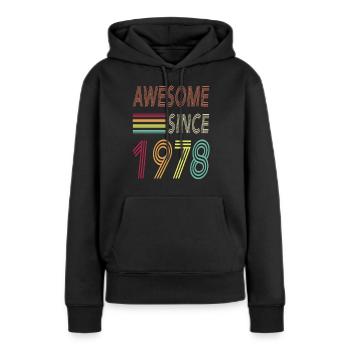 Awesome since 1978 - Women’s Premium Organic Hoodie - black - Front - Julia (174cm)