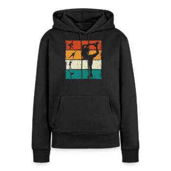 Eislaufen - Frauen Premium Bio Hoodie - Schwarz - Vorne - Julia (174cm)