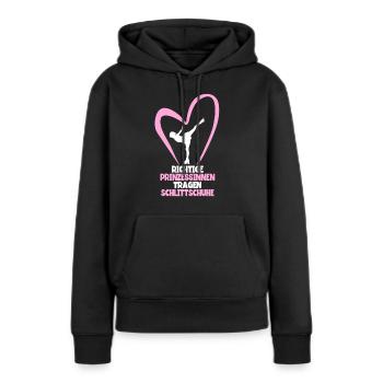Eislaufen - Frauen Premium Bio Hoodie - Schwarz - Vorne - Julia (174cm)