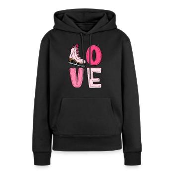 Eislaufen - Frauen Premium Bio Hoodie - Schwarz - Vorne - Julia (174cm)