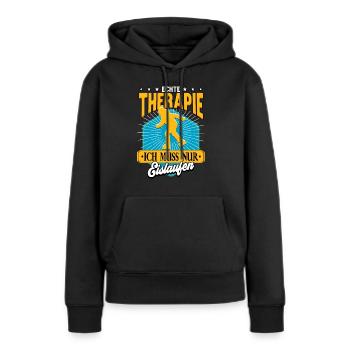 Eislaufen - Frauen Premium Bio Hoodie - Schwarz - Vorne - Julia (174cm)