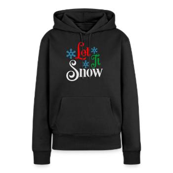 Lass es schneien Ugly Christmas Sweater - Frauen Premium Bio Hoodie - Schwarz - Vorne - Julia (174cm)