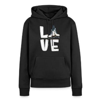 Eislaufen - Frauen Premium Bio Hoodie - Schwarz - Vorne - Julia (174cm)