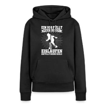 Eislaufen - Frauen Premium Bio Hoodie - Schwarz - Vorne - Julia (174cm)