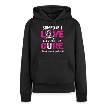 Amour et guérison - Sweat à capuche Premium bio Femme - noir - Devant - Julia (174cm)