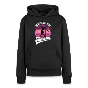 Eislaufen - Frauen Premium Bio Hoodie - Schwarz - Vorne - Julia (174cm)