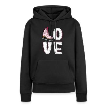 Eislaufen - Frauen Premium Bio Hoodie - Schwarz - Vorne - Julia (174cm)