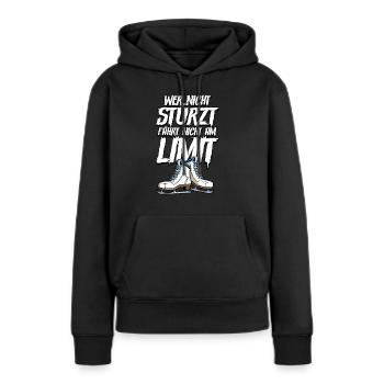 Eislaufen - Frauen Premium Bio Hoodie - Schwarz - Vorne - Julia (174cm)