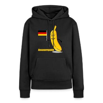 Deutschland Flagge Bananenrepublik - Frauen Premium Bio Hoodie - Schwarz - Vorne - Julia (174cm)
