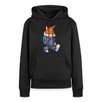 Fuchs Rentrée des classes - Sweat à capuche Premium bio Femme - noir - Devant - Julia (174cm)
