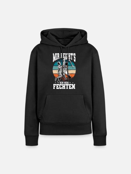 Fechten - Frauen Premium Bio Hoodie - Schwarz