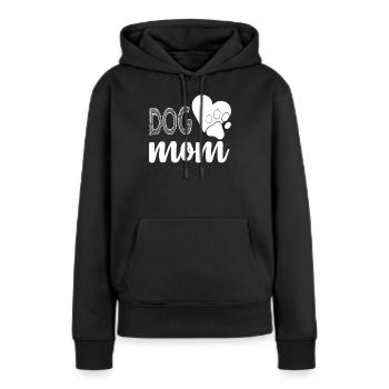 Maman chien - Sweat à capuche Premium bio Femme - noir - Devant - Julia (174cm)