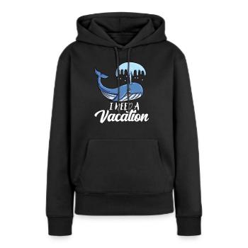 Blauwal - Frauen Premium Bio Hoodie - Schwarz - Vorne - Julia (174cm)