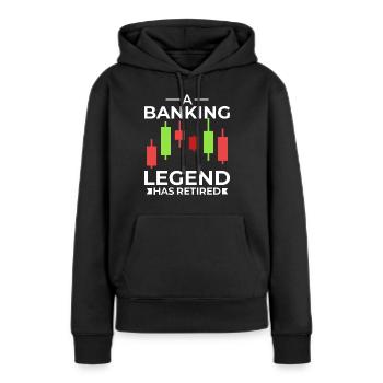 Banquier Banque Argent Banquier - Sweat à capuche Premium bio Femme - noir - Devant - Julia (174cm)