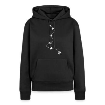 Intercepteur Mikofon Espion Agent Secret - Sweat à capuche Premium bio Femme - noir - Devant - Julia (174cm)