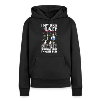 Chimiste chimiste - Sweat à capuche Premium bio Femme - noir - Devant - Julia (174cm)